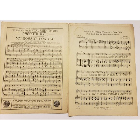 Sheet Music- There's A Typical Tipperary Over Here ©1920 Blanche Ring On Cover - Picture 3 of 4